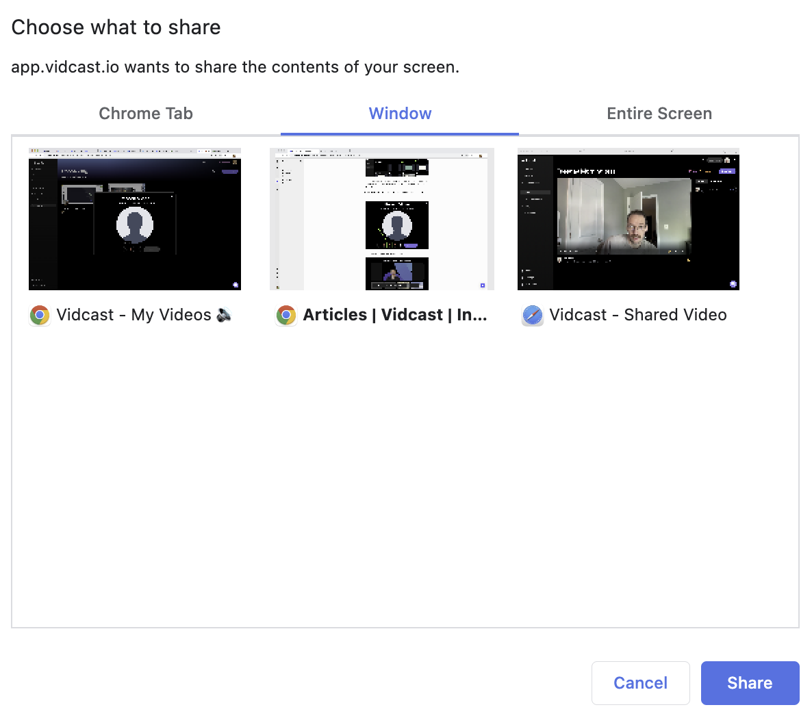 Share screen