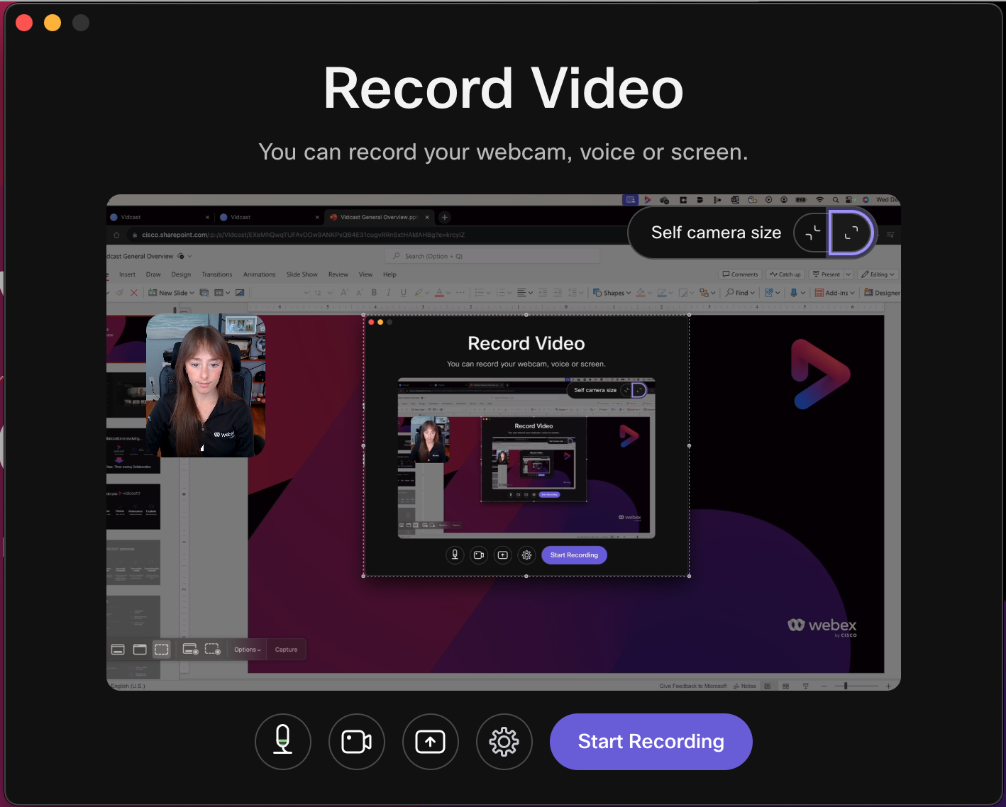 record video layout