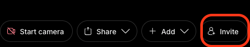 Invite button on the Studio