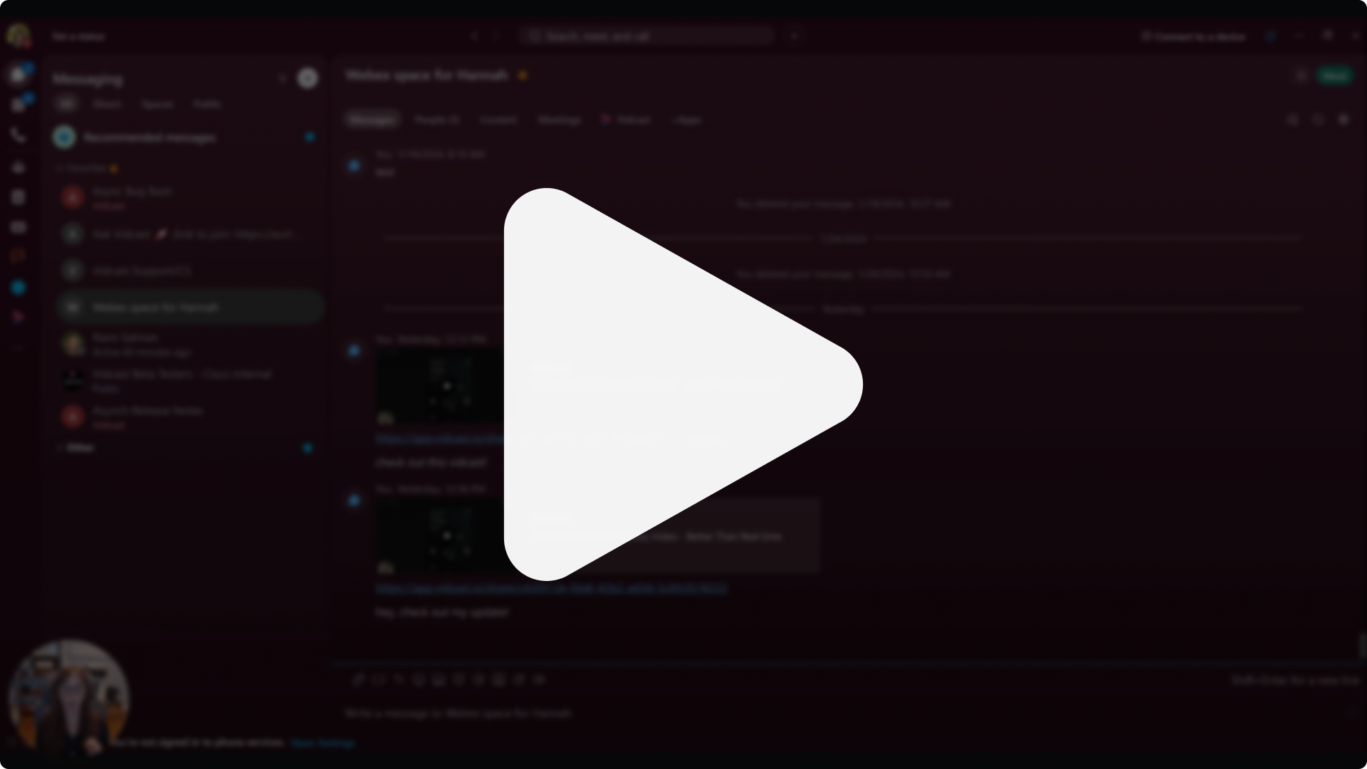 Webex integration for Mac OS demo