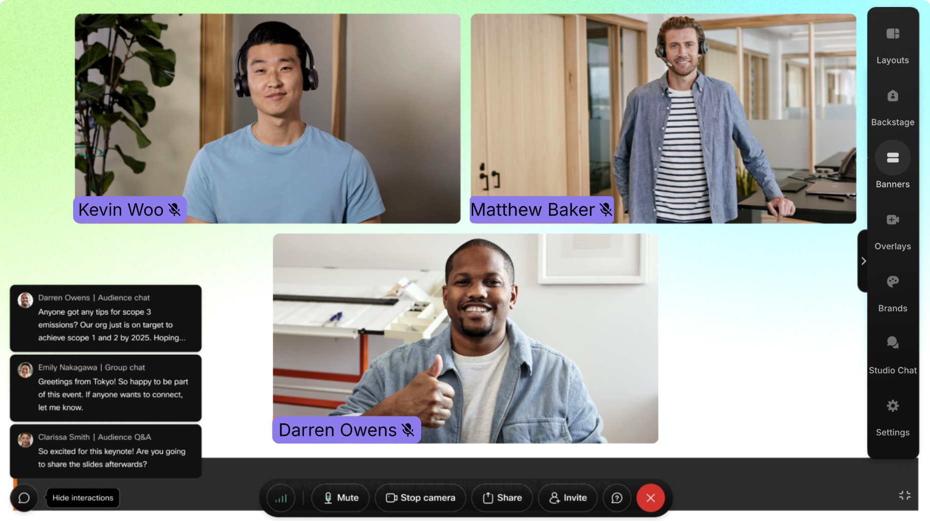 The Studio's full-screen mode