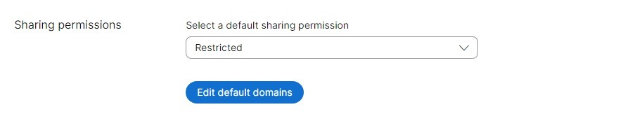 screenshot of Sharing permissions in Control hub