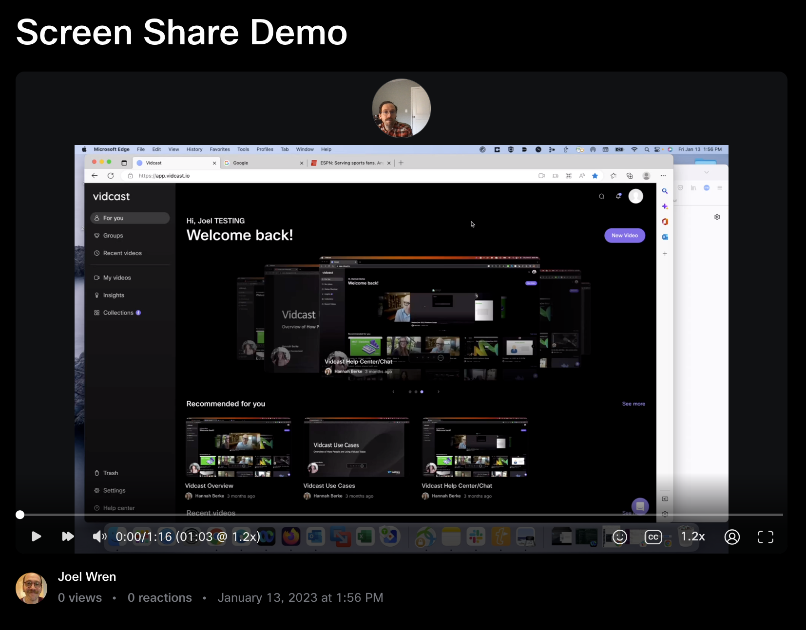 Screen share demo