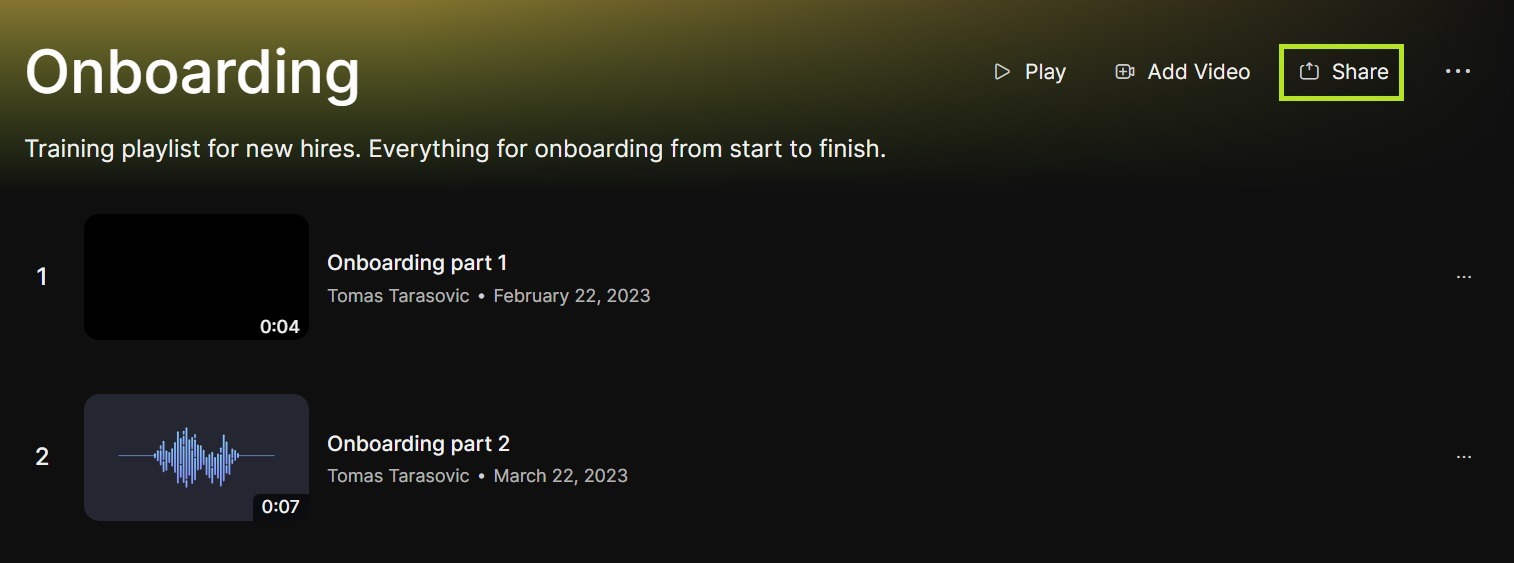Collaborative Playlists share