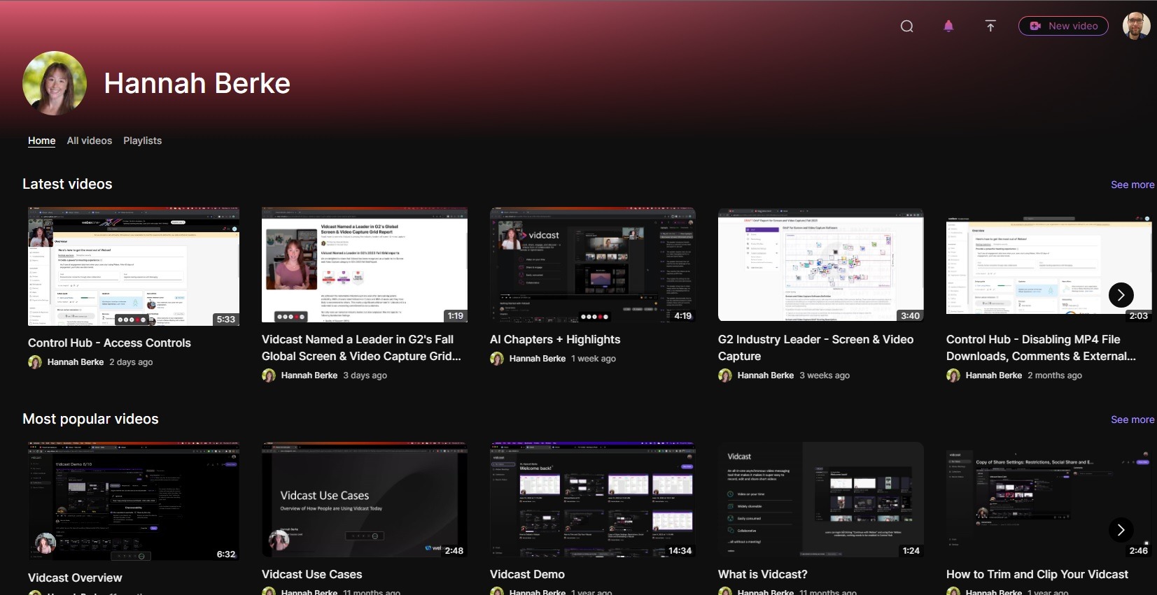 Profile page