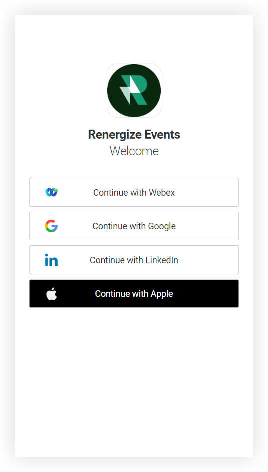 A Branded App login page with Social Only displayed.