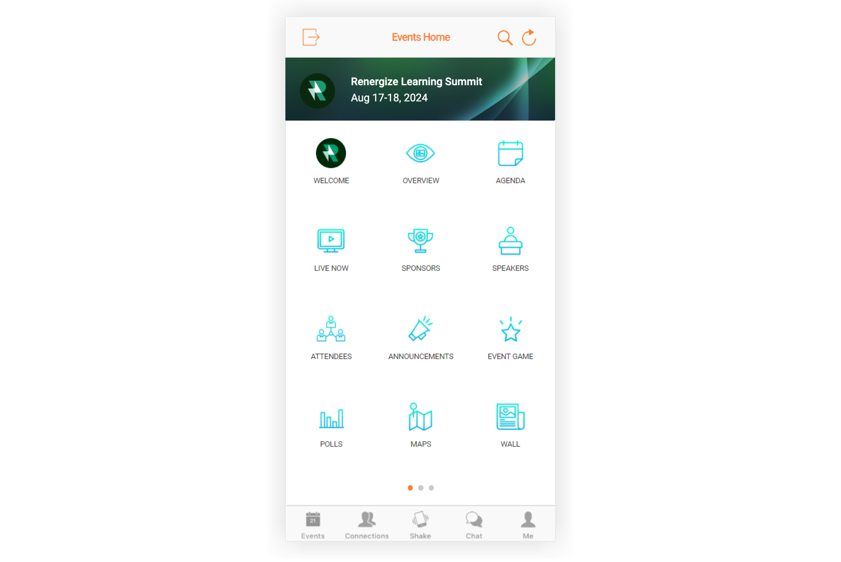 The Features Only layout on the Mobile App.