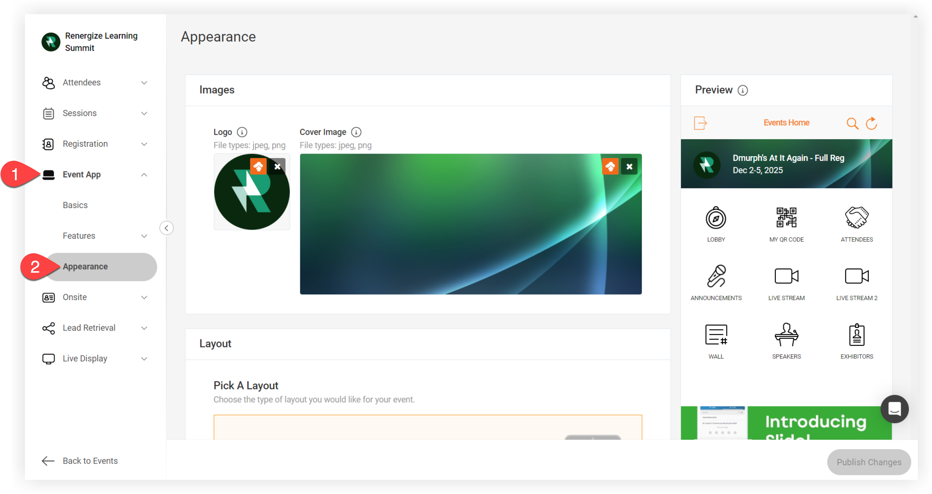 The Appearance page.