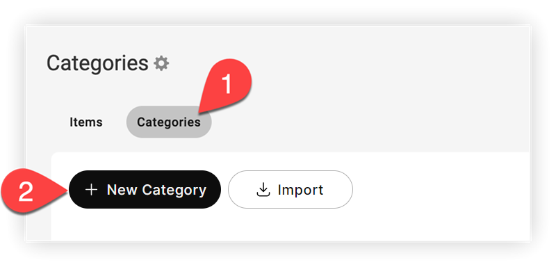 The 'New Category' button on the Categories tab.