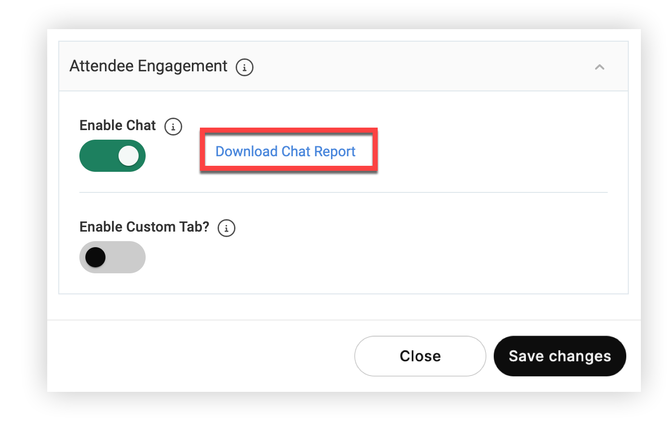 The Download Chat Report link.
