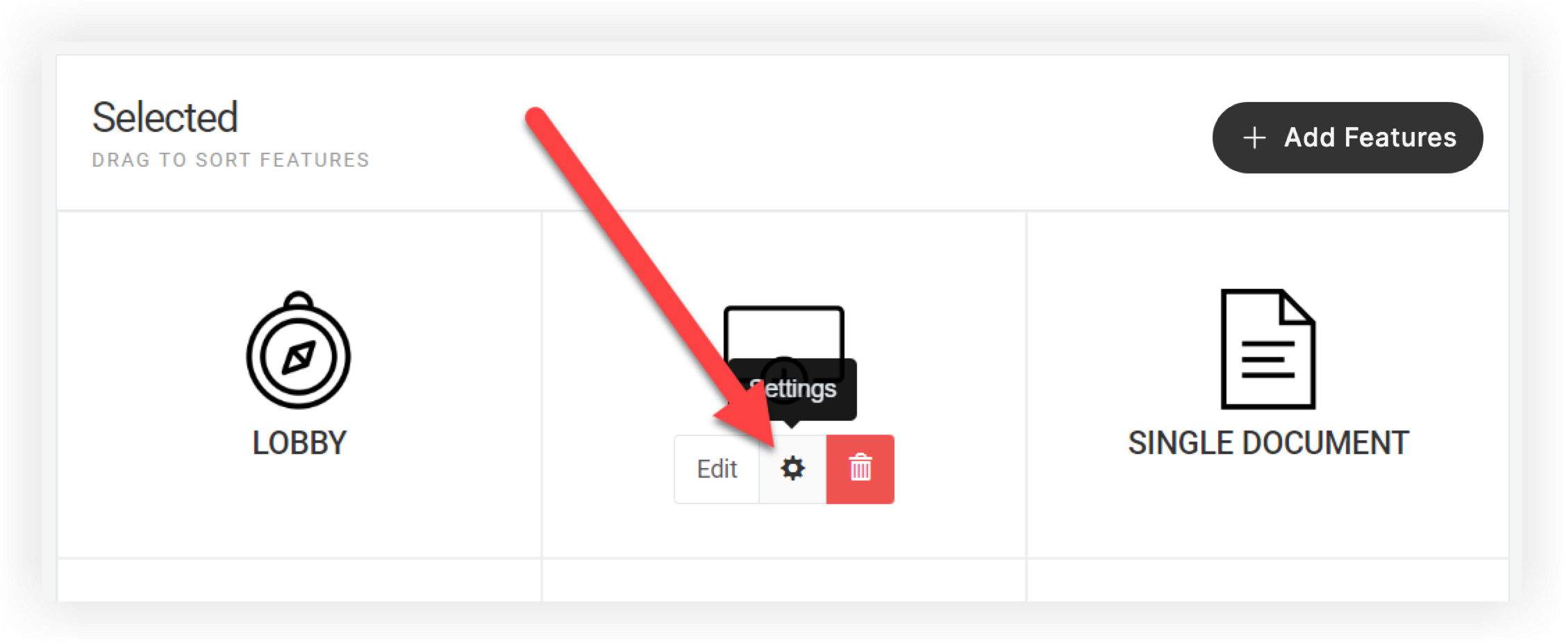 A feature with the settings icon visible.
