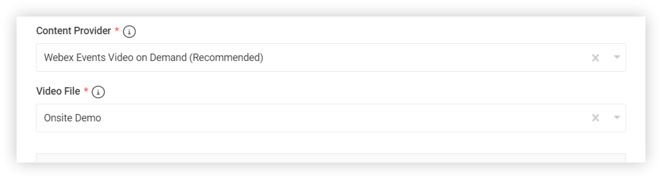 The Content Provider area of the Sponsor profile creation modal.