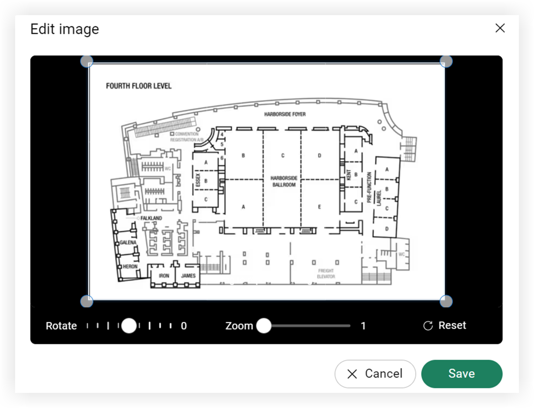 The Edit Image step after selecting a map image.