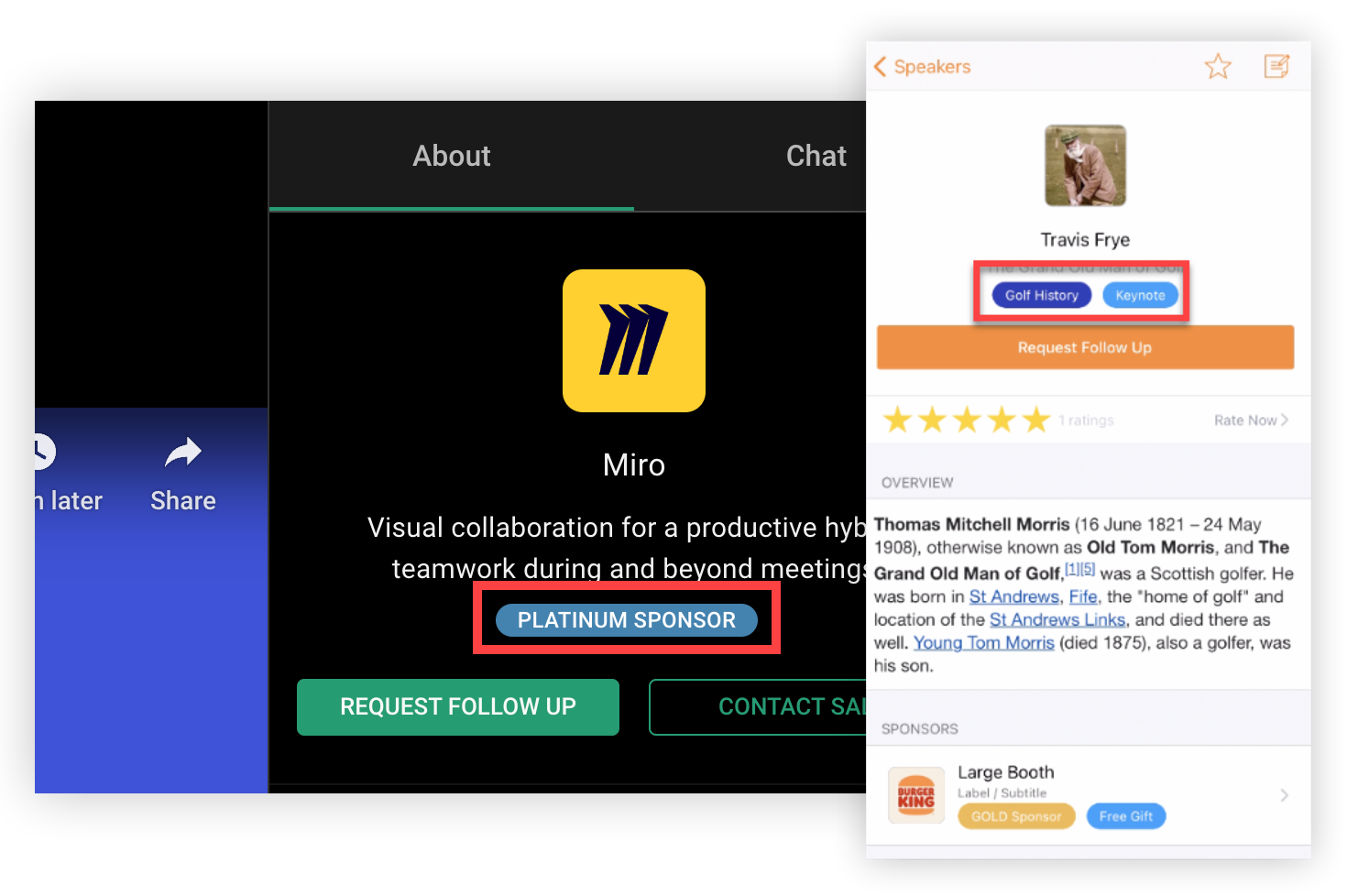 Categories on an item in the Web App and Mobile App.