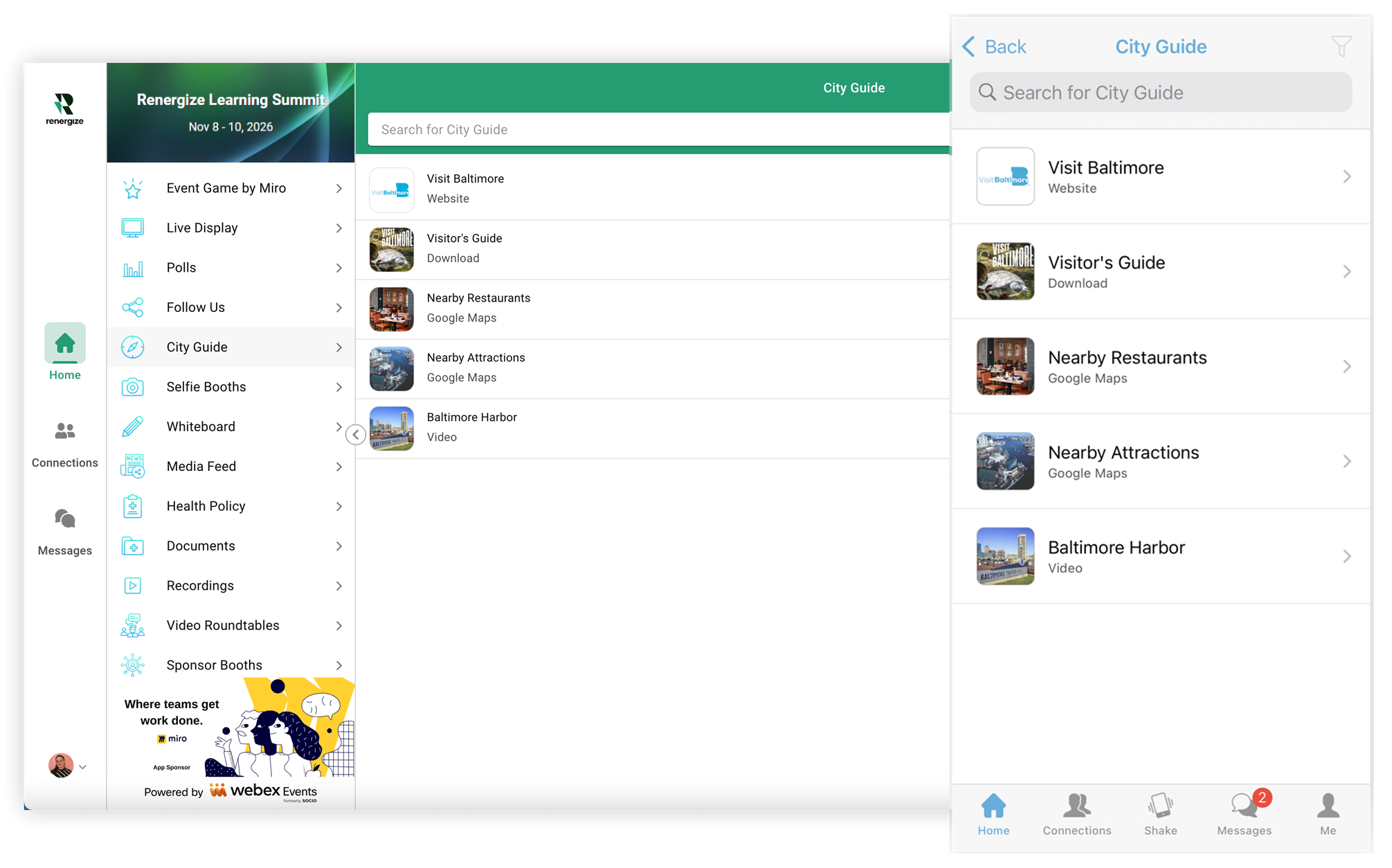 The Web List feature renamed 'City Guide' on the Web App and Mobile App.
