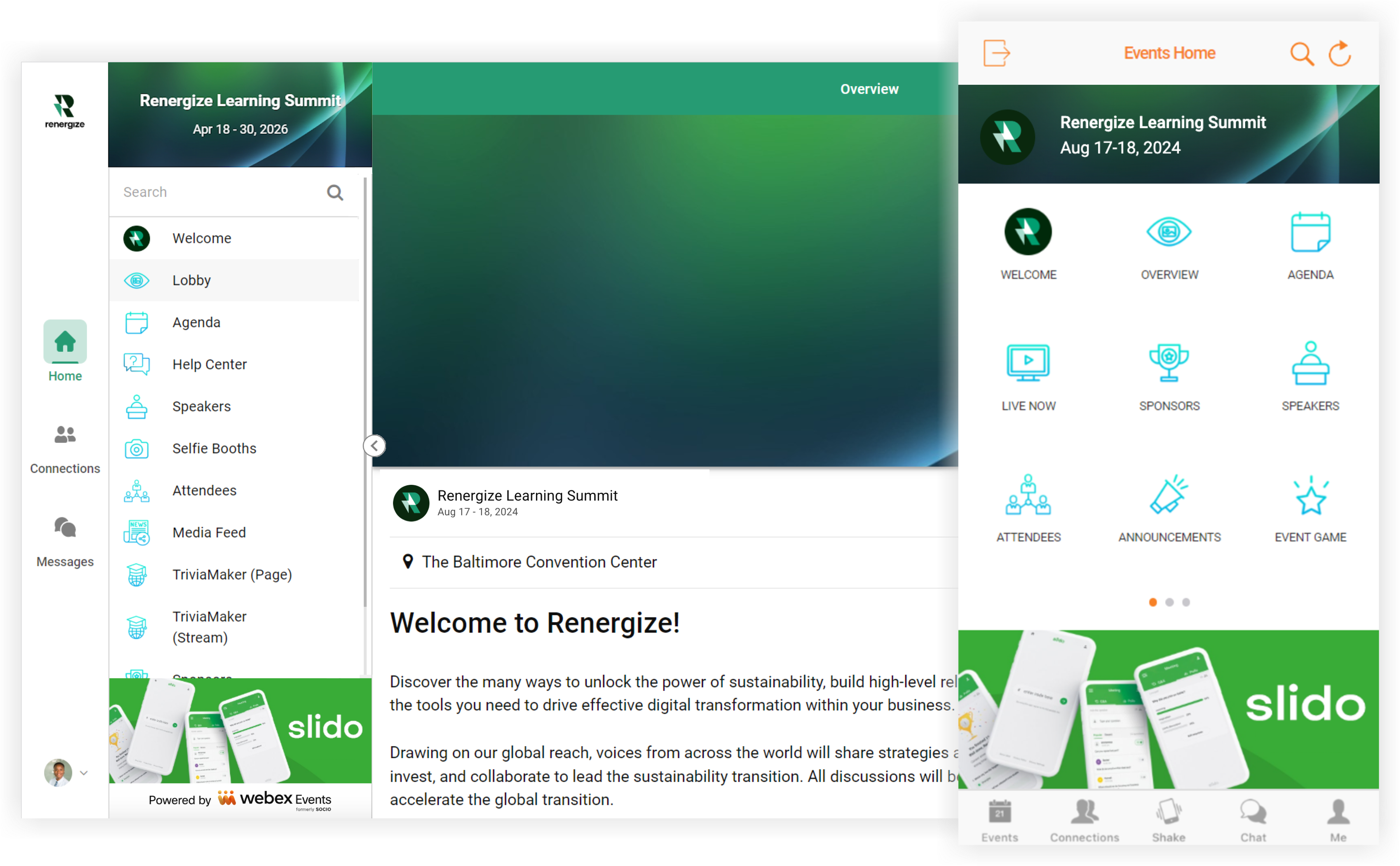 The Banners layout on the Mobile App and Web App.