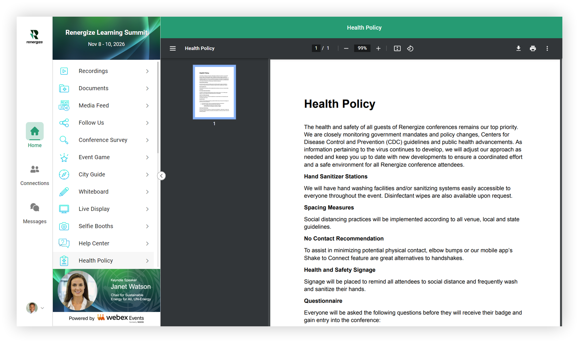 The Single Document feature open in the Web App.