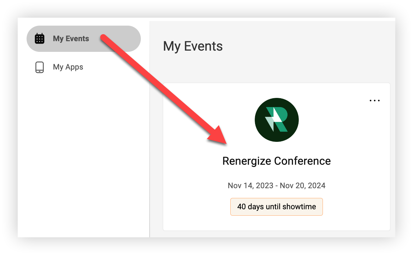An Event on the 'My Events' page.