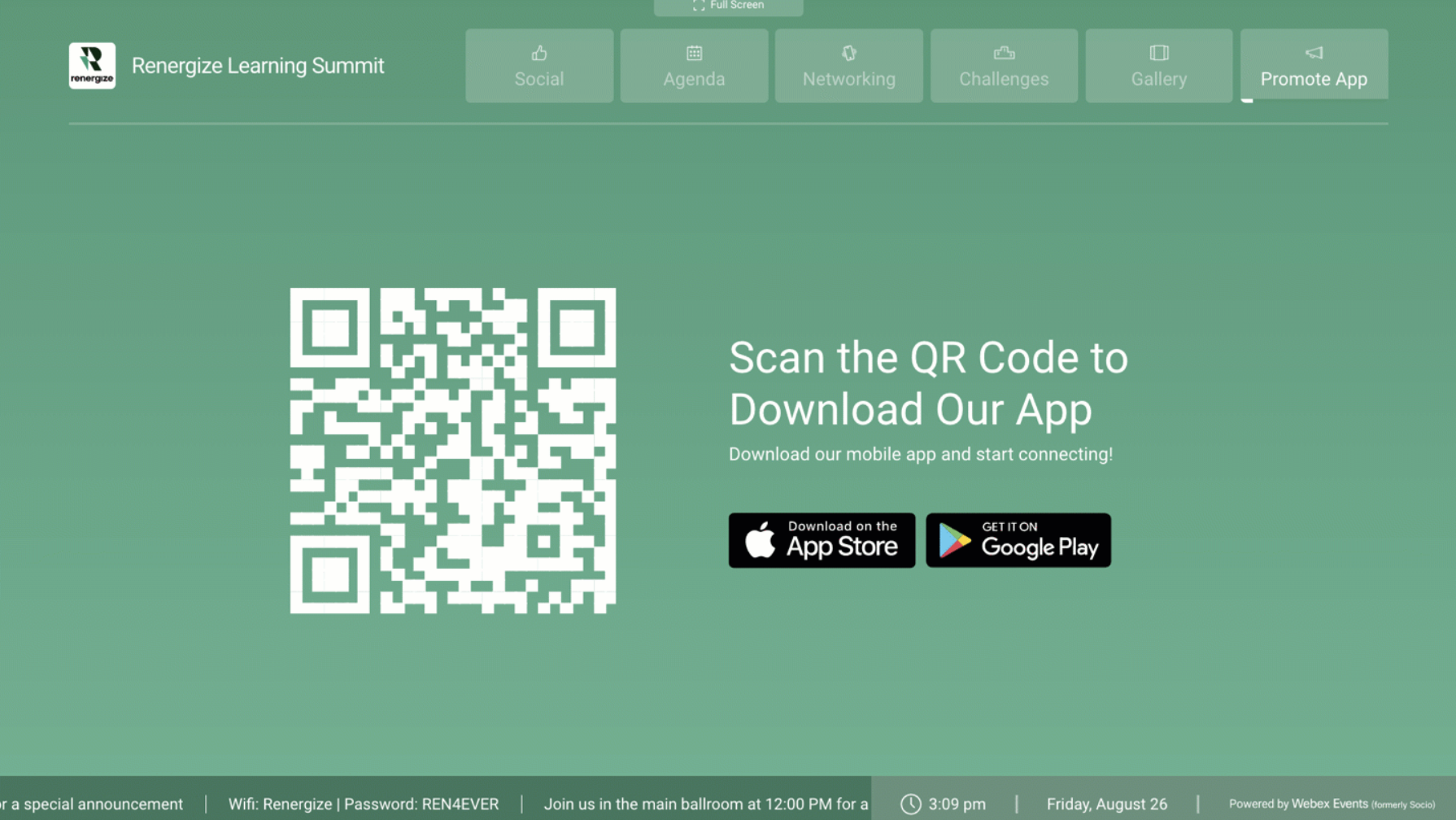 The Promote App feature on a Live Display screen.