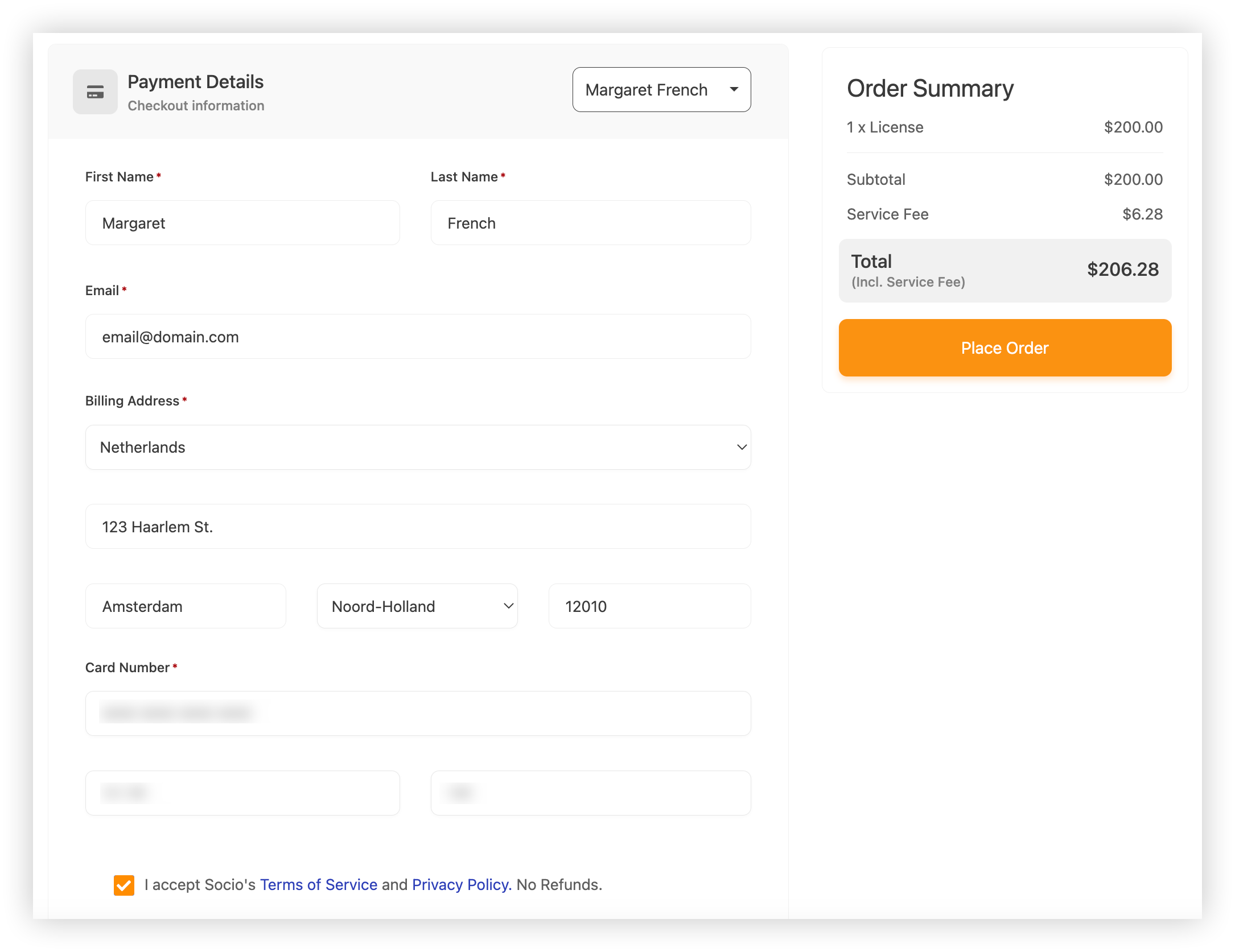 The Payment Details page of the Lead Retrieval purchase form.