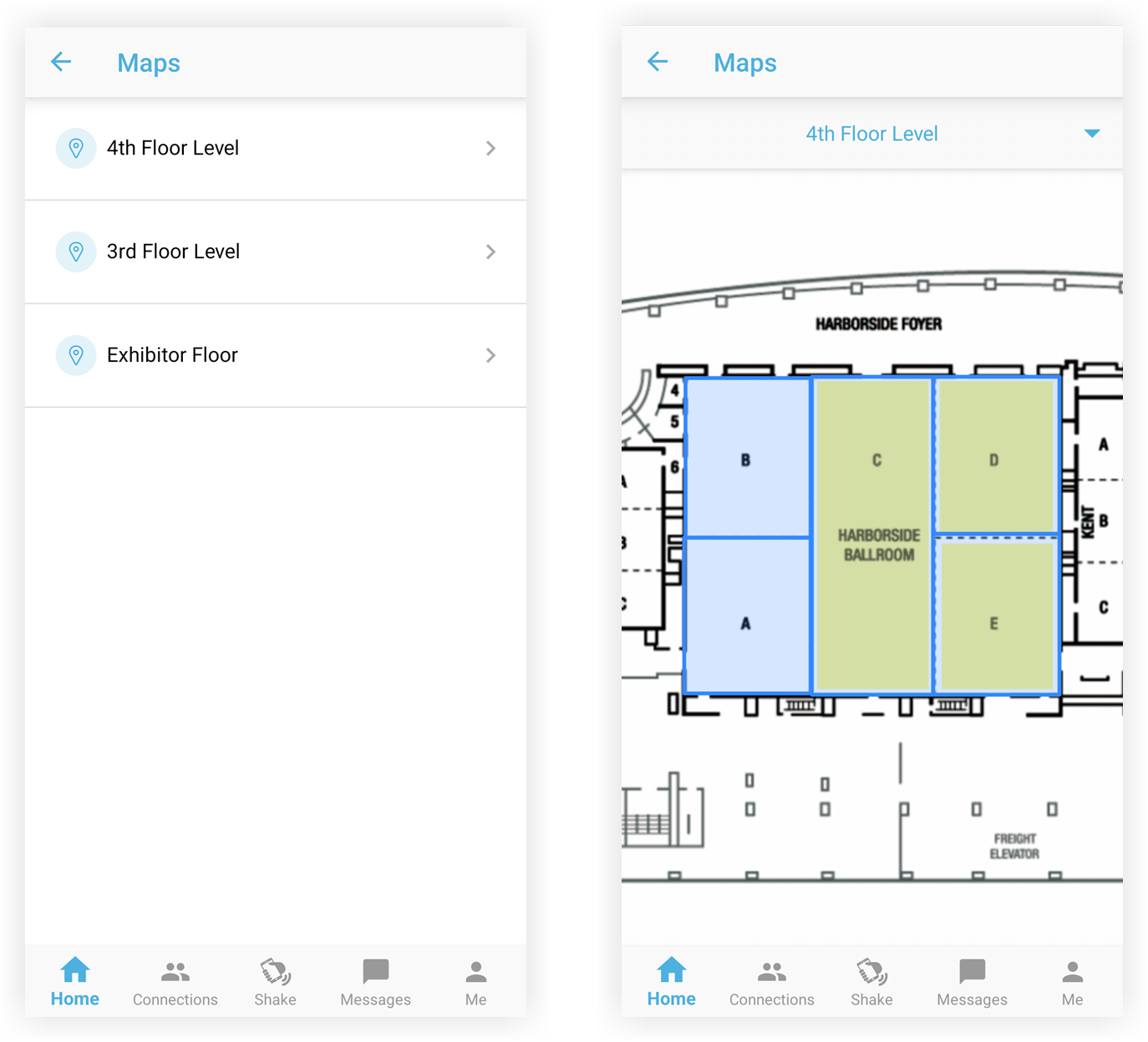 The Maps feature in the Mobile App.