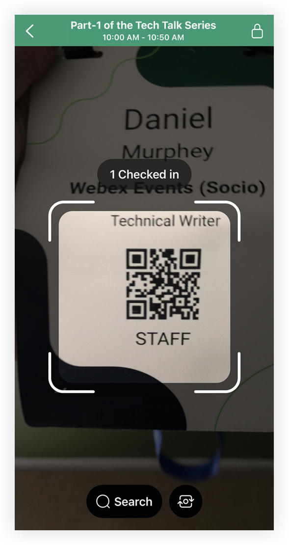 The QR code scan process.