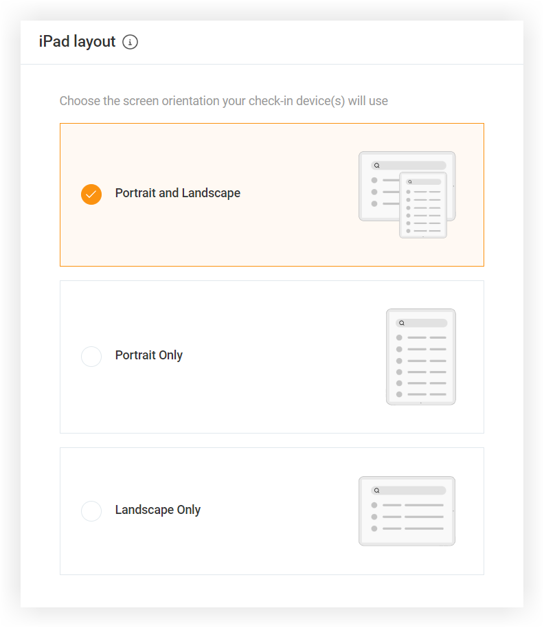 The 'iPad layout' section.