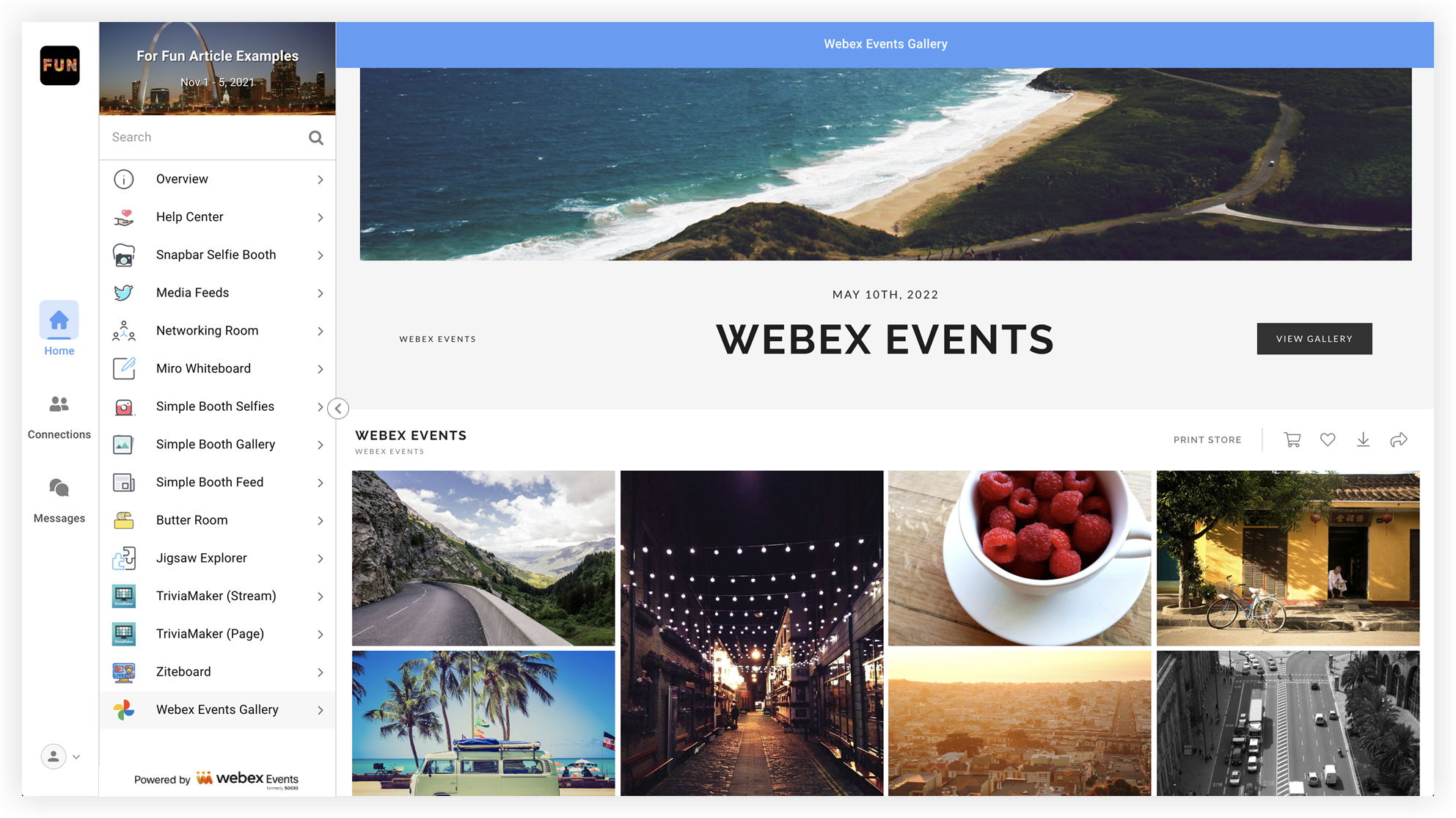 A Pixieset Gallery embedded in the Web App.