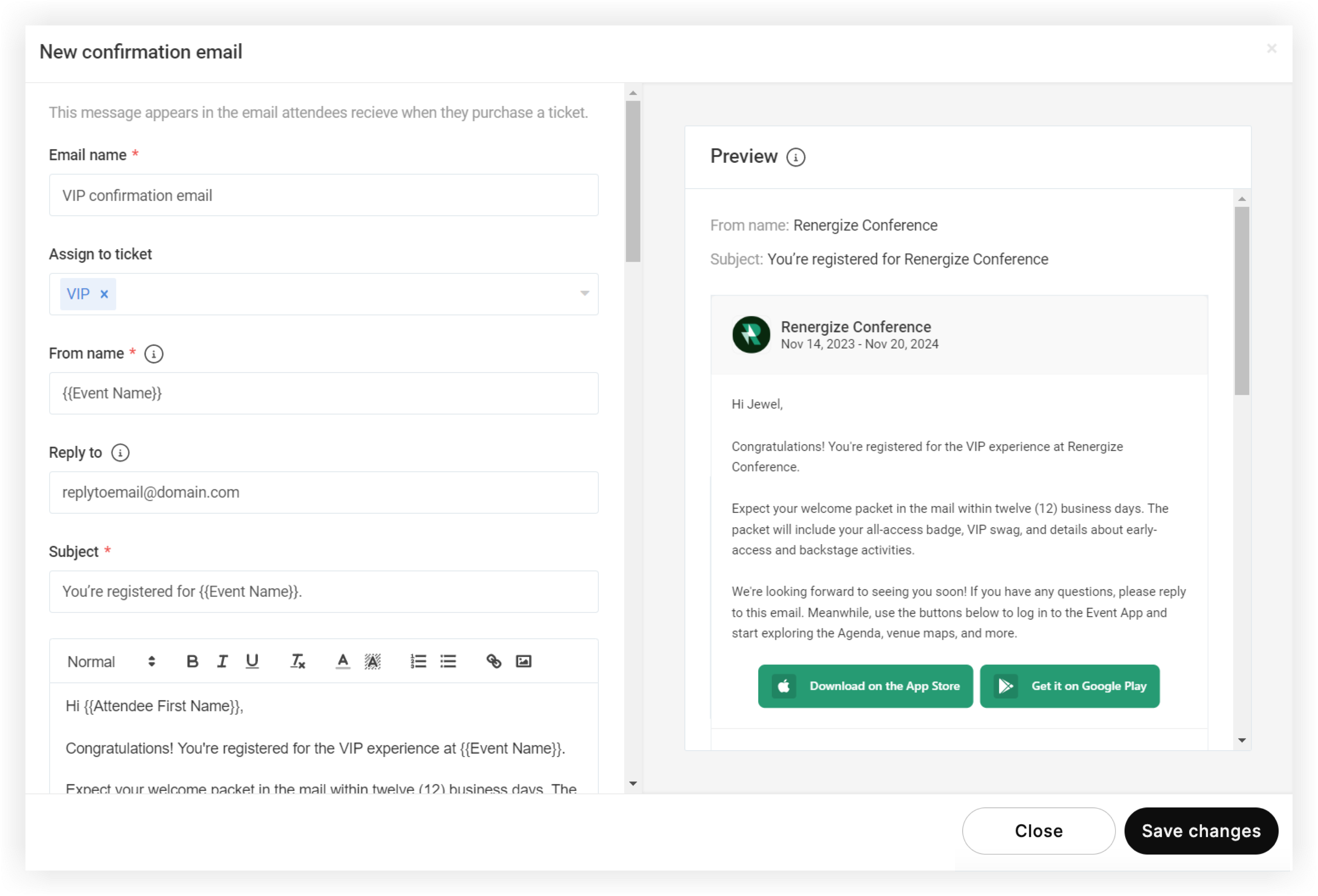 The Calendar hold modal.