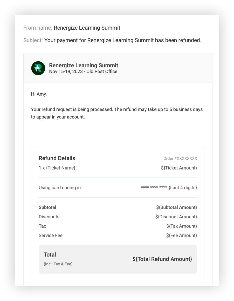 A refund email.