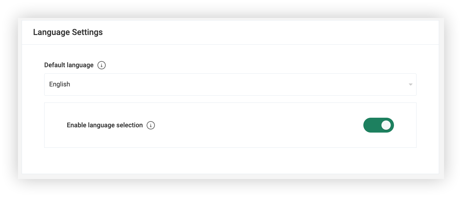 The Language Settings section.