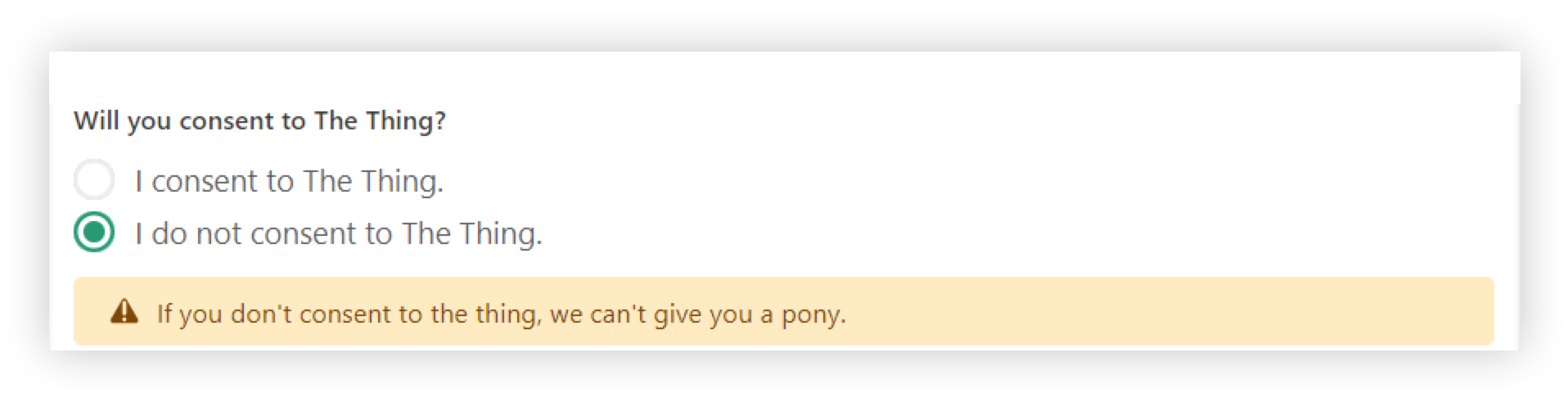 A Custom Consent question type as it appears on a Webex Events Registration checkout form.