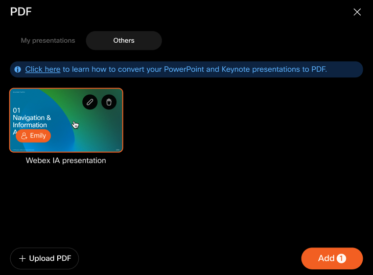 PDF Gallery where users can upload PDFs or access previously uploaded ones