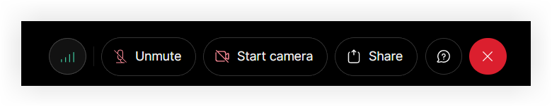 The mic and camera icons in the Studio controls menu.