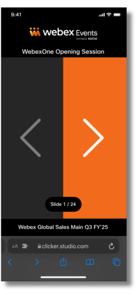 Clicker page on the browser