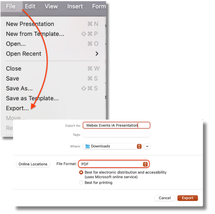 Export page of Powerpoint on Mac