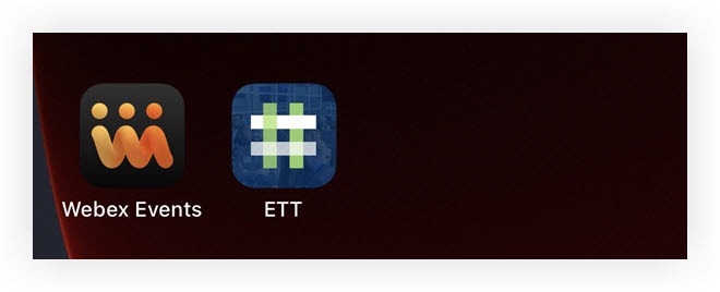Side by side comparison of the Webex Events App icon and a Branded App icon.