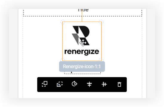 An element in the badge designer. The element is selected.