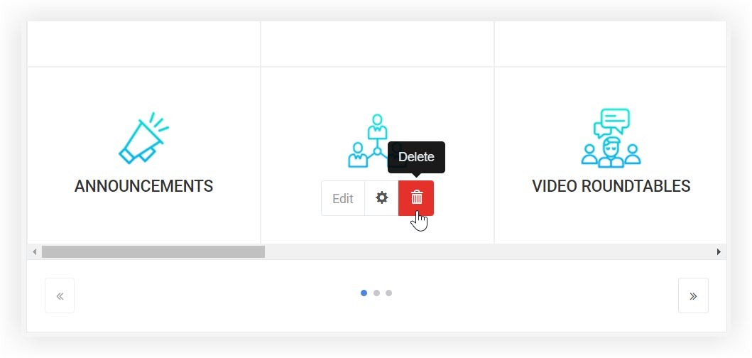 The Attendees feature's Delete button in the Selected Features section.