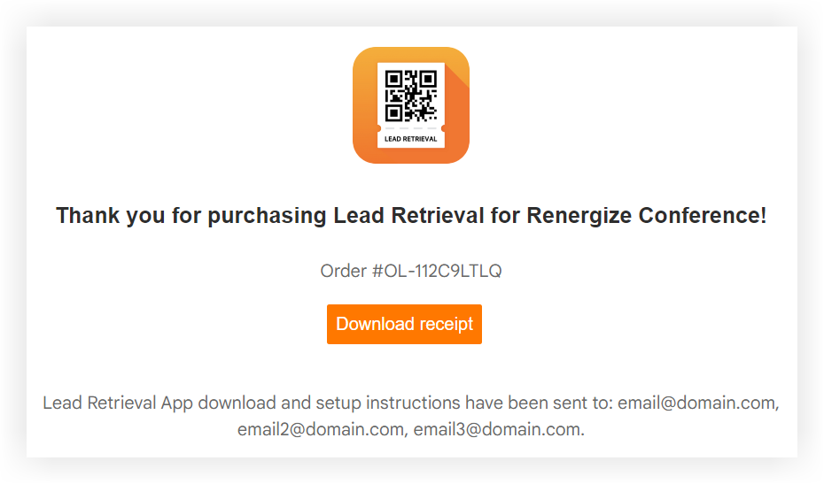 The receipt email.