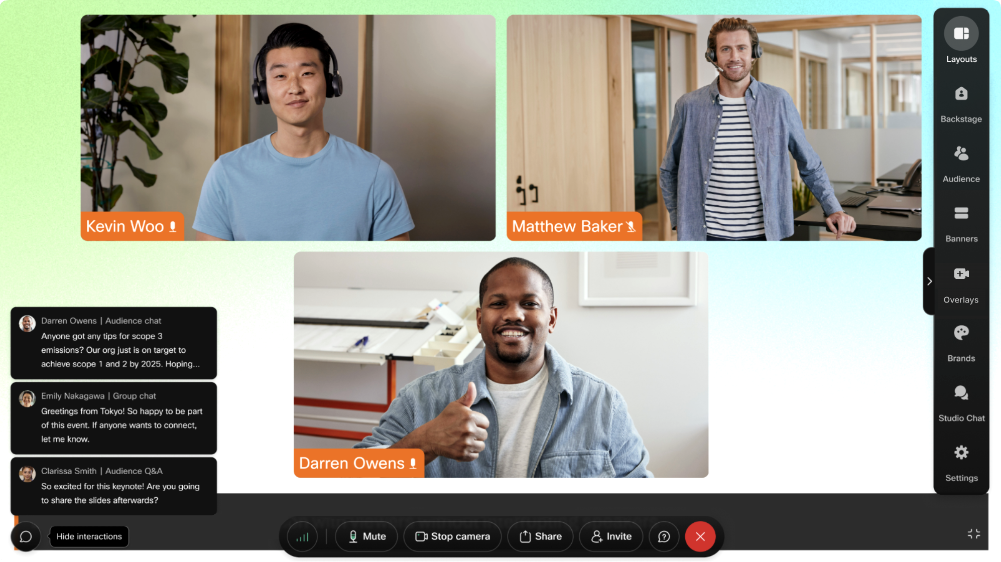 The Studio's full-screen mode