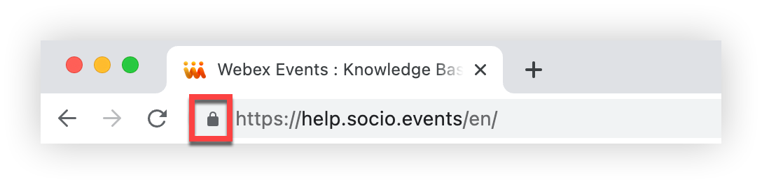 The lock icon on a browser's URL bar.