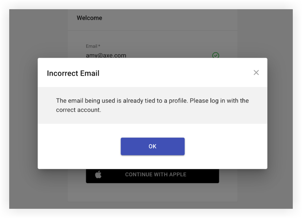 The error message just described.
