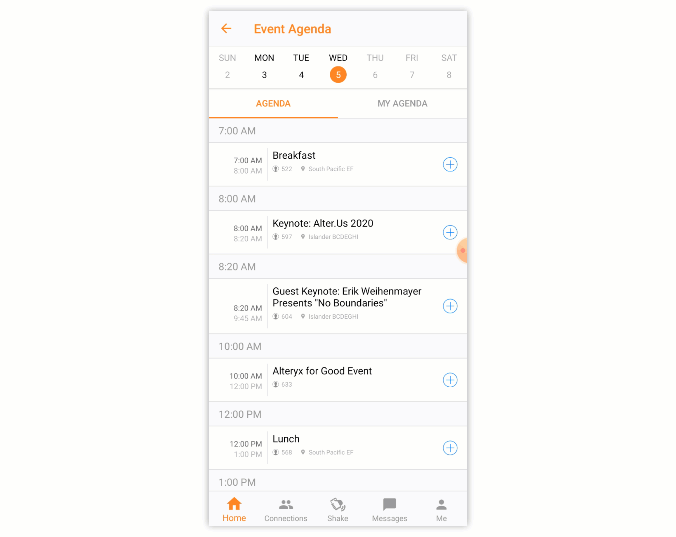 Animated GIF of opening the Maps feature from a linked Agenda session on the Mobile app.