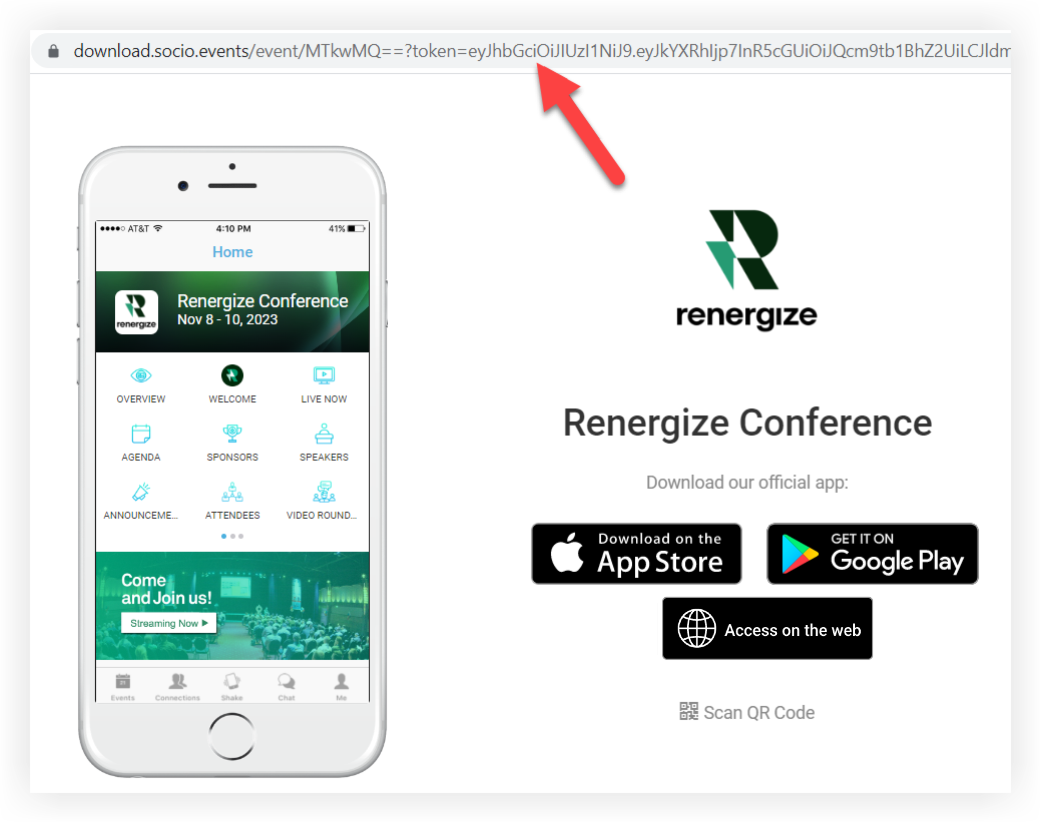 The Promo Page. The URL is indicated.