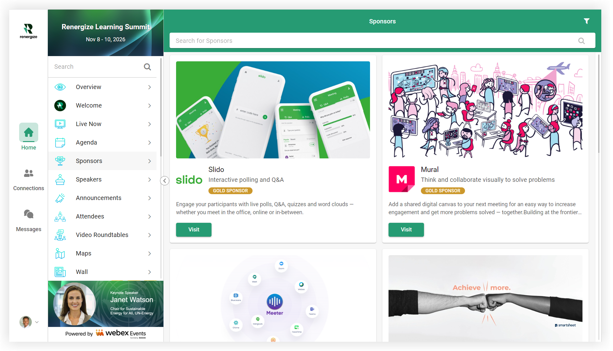 A Sponsors feature in the Web App.
