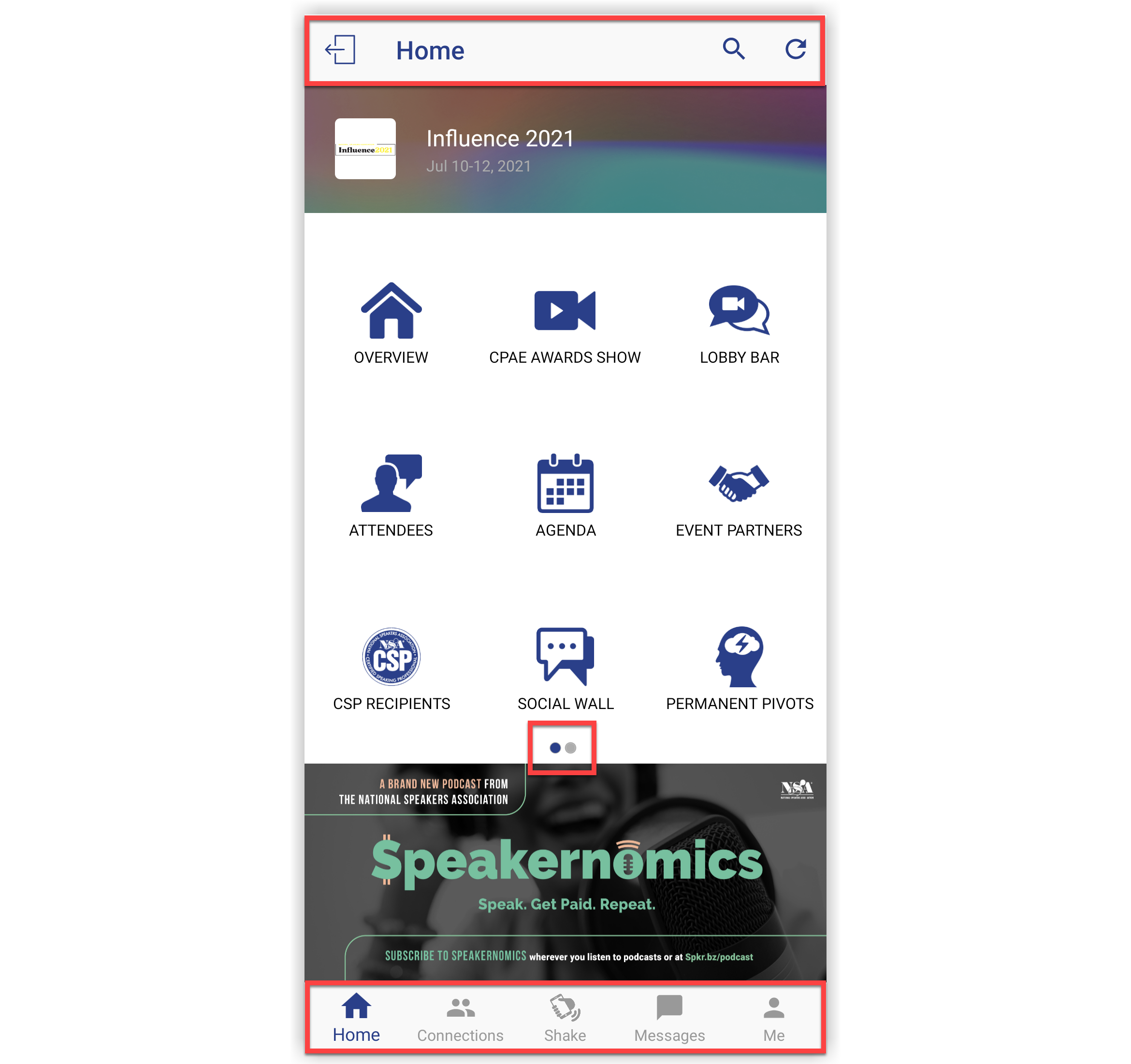 An app with the accent color indicated.